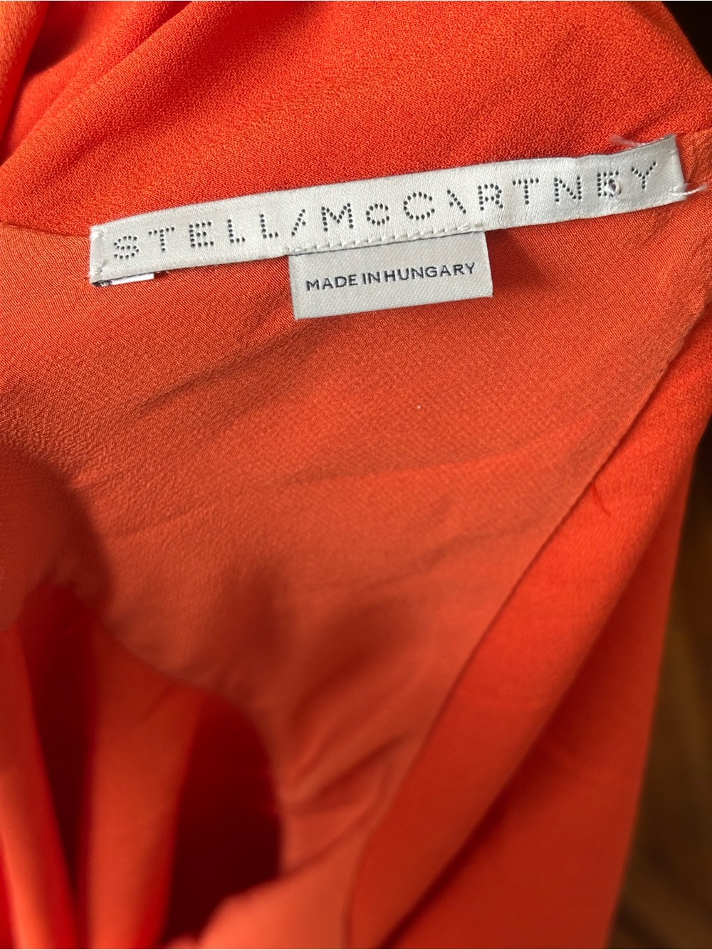 Stella McCartney Runway Pauline Dress Orange Midi with Draped Sleeves Size 40 - Picture 5 of 11